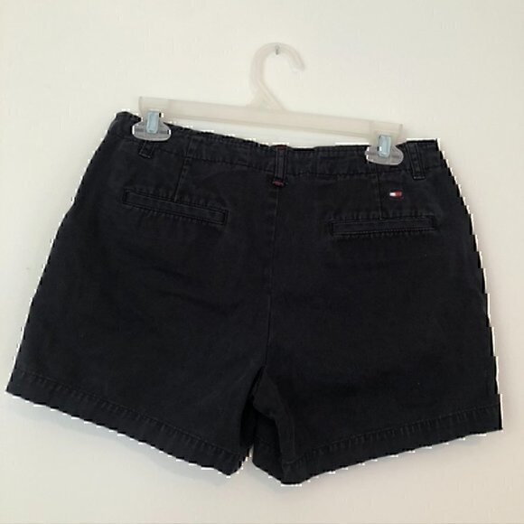 TOMMY HILFIGER Solid Black 100% Cotton Five Pocket Chino Shorts 4 in 4" In sz 4 - Picture 5 of 6